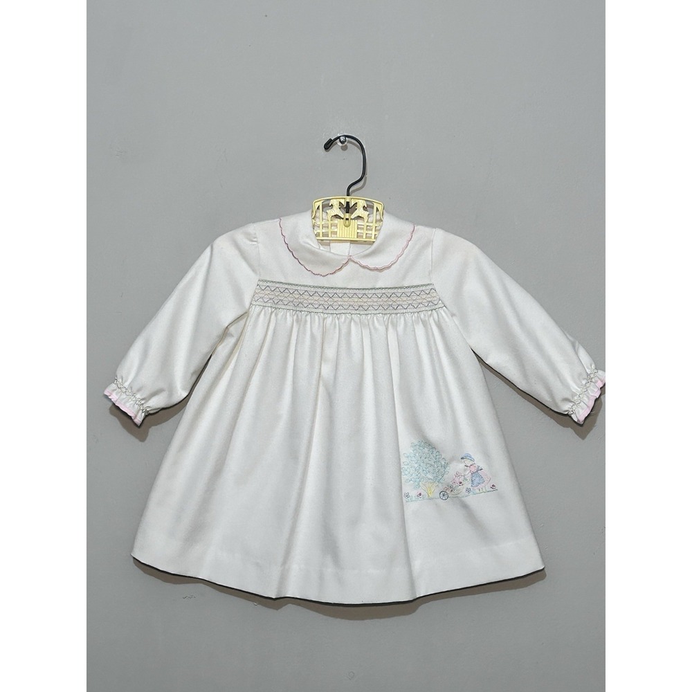 Elegant White Kids Dress with Embroidered Details